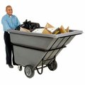 Quality Industries Global Industrial„¢ Extra Heavy Duty Plastic Tilt Truck, 1 Cu. Yd. Cap, 2100 Lbs. Cap, Gray 242096